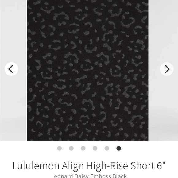 NWT Lululemon Align High-Rise Short 6" Leopard Daisy Emboss Black SIZE 6 - Picture 12 of 13